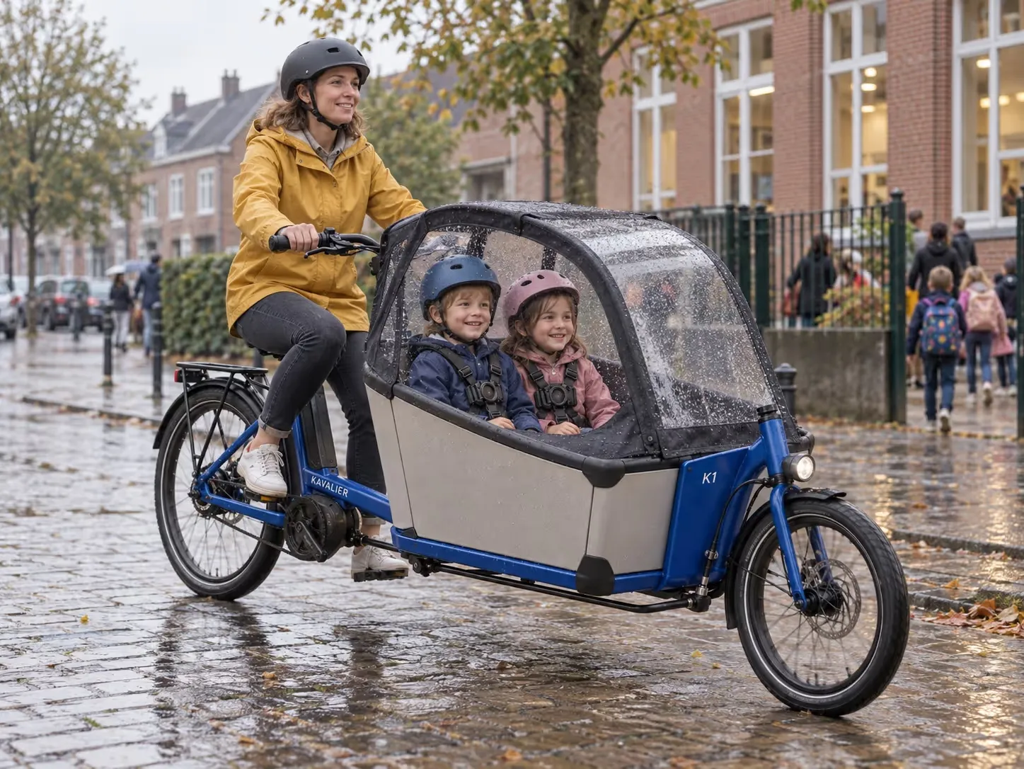 Le K1 grimpant une côte pavée à Liège